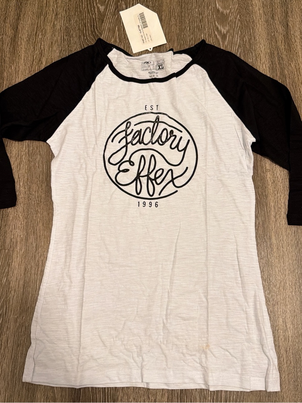 Women's Black & White Raglan Long Sleeve Tee